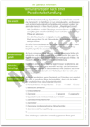 Patientenmerkblatt "Verhaltensregeln nach Parodontalbehandlung" 1007024313