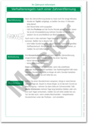 Patientenmerkblatt "Verhaltensregeln nach einer Zahnentfernung" 1007024310 Patientenmerkblatt "Verhaltensregeln nach einer Zahnentfernung" 1007024310