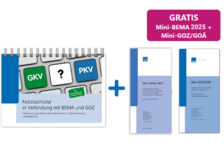 Kombi-Angebot: Festzuschüsse in Verbindung mit BEMA und GOZ mit Gratis Mini-BEMA 2025 und Mini-GOZ 1009901104 Kombi-Angebot: Festzuschüsse in Verbindung mit BEMA und GOZ mit Gratis Mini-BEMA 2025 und Mini-GOZ 1009901104