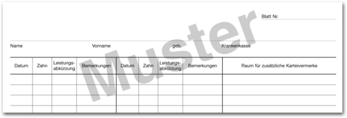 Krankenblatt E für DIN-A5-Karteikarte 1007024157