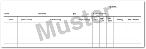 Krankenblatt P2 für DIN-A5-Karteikarte 1007024161