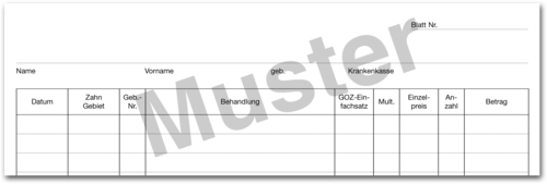 Krankenblatt P1 für DIN A4-Karteikarte 1007024169