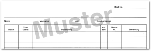 Krankenblatt B1 für DIN A5-Karteikarte 1007024160