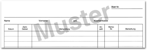 Krankenblatt B1 für DIN A4-Karteikarte 1007024170