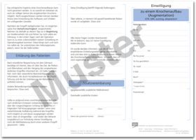Einwilligung zum Knochenaufbau (Augmentation) 1007024410
