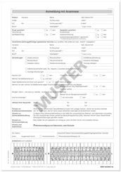 Anmeldeformular - Anamnese (DIN A4 - mit 01-Befund) 1007024503