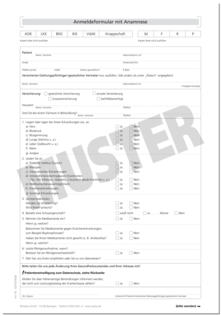 Anmeldeformular Zahnarztpraxis (DIN A4 - zum Ankreuzen) 1007024506