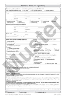 Anmeldeformular - Anamnese (für Kinder und Jugendliche) 1007024509