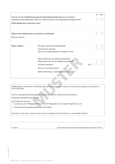 Anmeldeformular - Anamnese / Pflegegrad (DIN A4) 1007024512