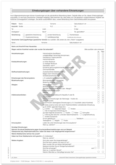 Anmeldung mit Anamnese (Covidabfrage ) DIN A4 1007024514