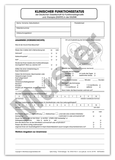 Erhebungsbogen Klinischer Funktionsstatus 1007024832