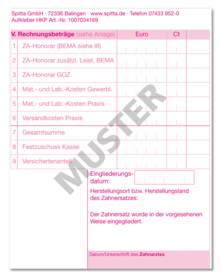 Aufkleber "Heil- und Kostenplan V. Abrechnung" 1007034169