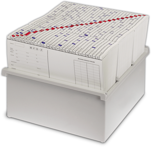 Karteikasten für DIN A4 Karteikarte inkl. 2 Stützplatten 1007014303