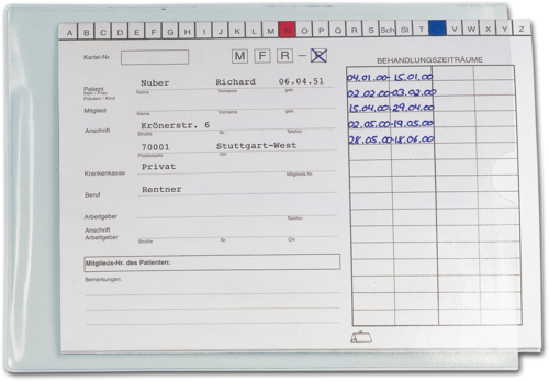 Schutzhülle für DIN A5-Karteikarte (1 Seite offen) 1007014308