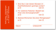 Röntgennachweis (selbstklebend) 1007024202