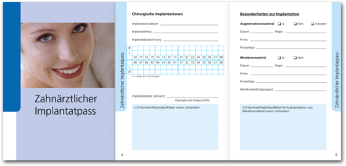 Zahnärztlicher Implantatpass 1007024839