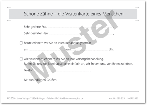 Recall-Erinnerungspostkarte 1007024901
