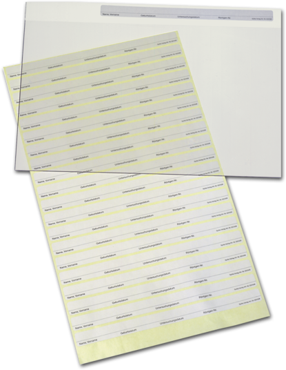 Aufkleber für Röntgensichthüllen (21 Aufkleber pro Blatt) 1007034125