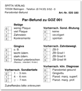 PAR-Befund zu GOZ 0010 1007034153