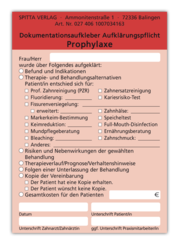 Dokumentationsaufkleber Aufklärungspflicht Prophylaxe 1007034163