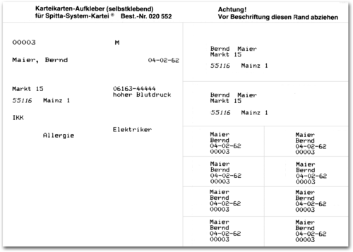 Adressaufkleber für Karteikarten 1007034230