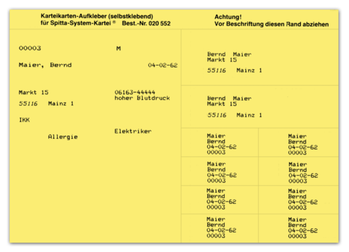 Adressaufkleber für Karteikarten 1007034230