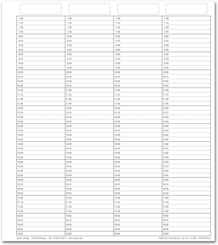 Einlageblatt Patienten-Terminbuch mit Uhrzeit durchgehend (4-spaltig, verstärkt) 1007054122