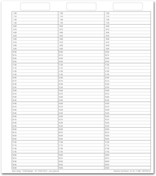 Einlageblatt Patienten-Terminbuch mit Uhrzeit durchgehend (3-spaltig, verstärkt) 1007054123