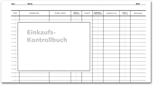 Einlageblätter Einkaufs-Kontrollbuch 1007054202