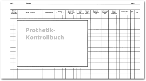 Einlageblätter Prothetik-Kontrollbuch 1007054204