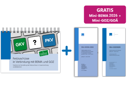 Kombi-Angebot: Festzuschüsse in Verbindung mit BEMA und GOZ mit Gratis Mini-BEMA 2026 und Mini-GOZ 1009901104