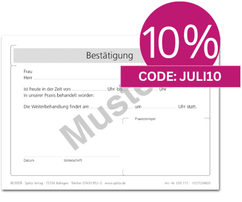 Bestätigung einer Behandlung 1007024806