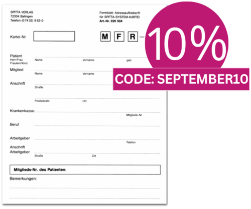Anschriftenblatt für DIN A5-Karteikarte (selbstklebend) 1007034200
