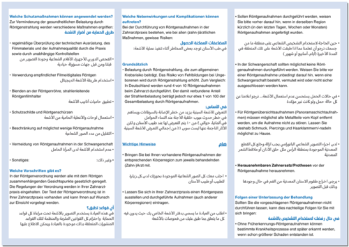 Einwilligungserklärung "zahnärztliches Röntgen" - deutsch-arabisch 1007024418