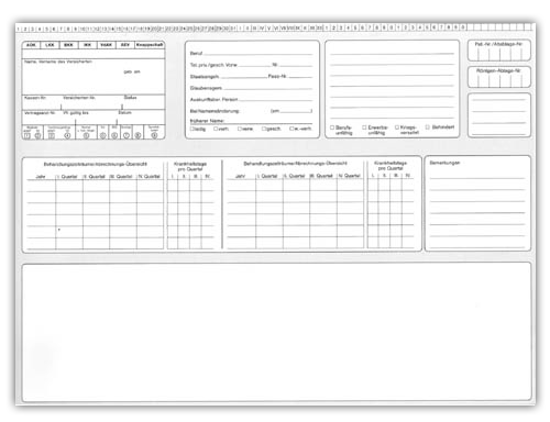 Spitta System Karteikarte (DIN A4) mit Adressfeld gemäß Versichertenkarte - für Ärzte 1007504157