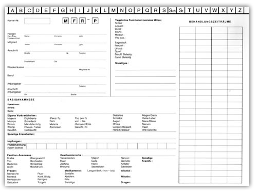 Spitta System Karteikarte mit Anschriftenfeld - für Ärzte (DIN A4) 1007504159